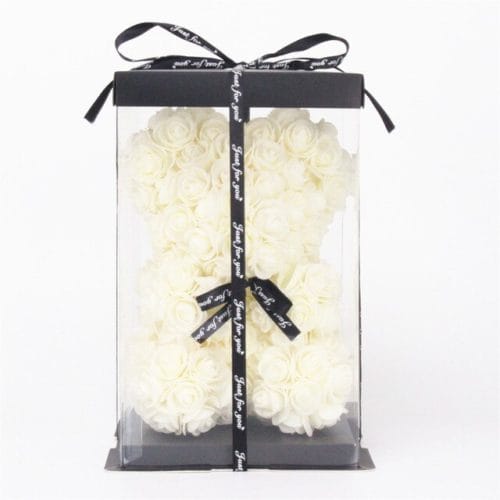 Urs Alb Din Trandafiri Artificiali